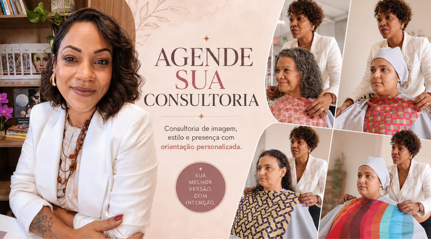 Apresentação da consultoria de imagem de Jaqueline Fonseca, com atendimento individual e orientação personalizada.